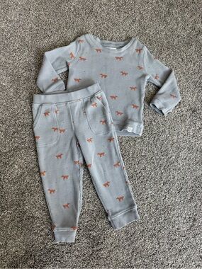 Little Planet Organic by Carter’s Fox Waffle Knit Set 18M Grey